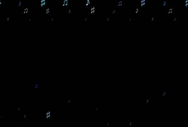 ダークマルチカラー 音楽ノートとレインボーベクターの背景 メロディキー付きのモダンな抽象的なイラスト ファッション雑誌のテンプレート — ストックベクタ