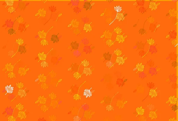 Hellgelbe Orangefarbene Vektorskizze Gekritzelte Illustration Von Blättern Origami Stil Mit — Stockvektor