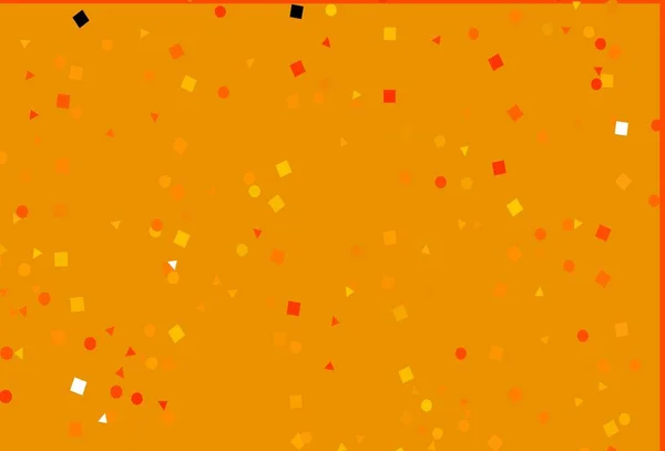 Jasnożółty Pomarańczowy Tło Wektor Trójkątami Koła Kostki Kręgi Linie Romb — Wektor stockowy