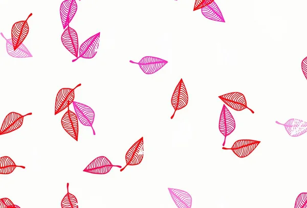 Light Red Vector Hand Painted Background Shining Colorful Illustration Leaves — Stock Vector