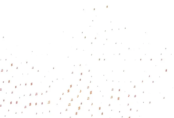Светло Оранжевый Векторный Узор Музыкальными Элементами Яркая Иллюстрация Красочных Градиентных — стоковый вектор