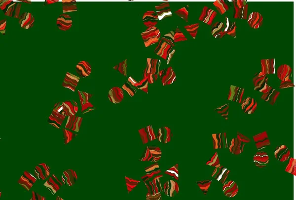 Светло Зеленый Красный Векторный Узор Многоугольном Стиле Кругами Абстрактная Иллюстрация — стоковый вектор