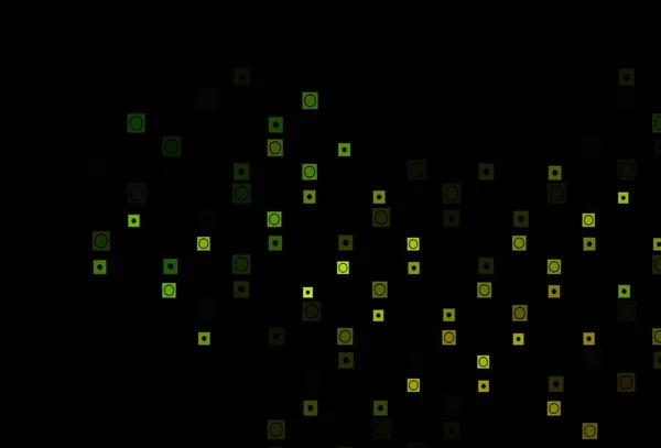Dunkelgrünes Gelbes Vektormuster Quadratischen Kreisförmigen Stil Schöne Illustration Mit Bunten — Stockvektor