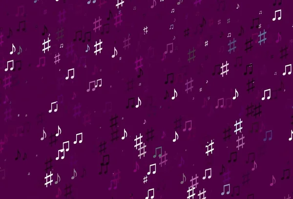 Fondo Vector Púrpura Claro Con Notas Musicales Ilustración Abstracta Con — Vector de stock