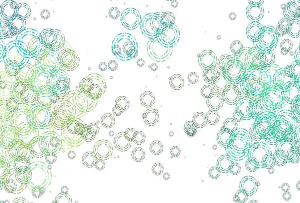 Açık yeşil, benekli sarı vektör kapağı. Renkli su damlaları olan modern soyut çizimler. Reklamlar, broşürler için desen.