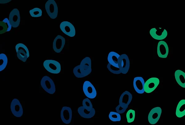 Koyu Mavi Küreli Yeşil Vektör Deseni Bulanık Dekoratif Tasarım Baloncuklu — Stok Vektör