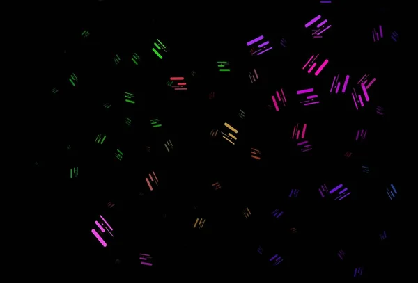 Dunkle Mehrfarbige Regenbogenfarbene Vektortextur Mit Bunten Linien Glitzernde Abstrakte Illustration — Stockvektor