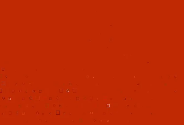 Ανοιχτό Πορτοκαλί Διανυσματικό Μοτίβο Σφαίρες Τετράγωνα Πολύχρωμη Απεικόνιση Κύκλους Πλατείες — Διανυσματικό Αρχείο
