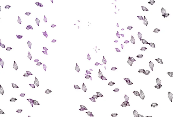 Patrón Boceto Vectorial Púrpura Claro Ilustración Decorativa Con Hojas Coloridas — Vector de stock