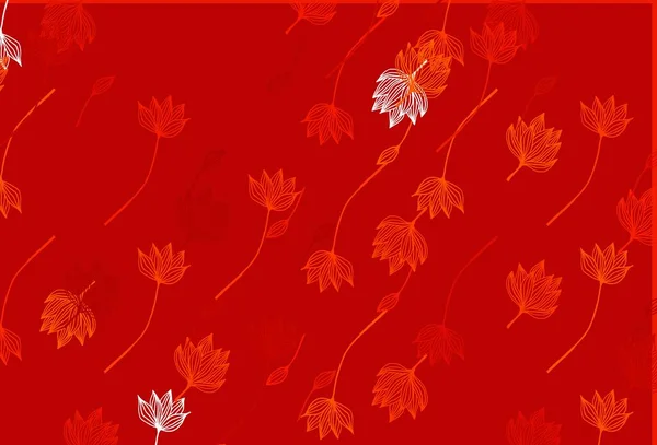 Hellorange Vektorskizzenvorlage Eine Elegante Helle Illustration Mit Blättern Natürlichen Stil — Stockvektor
