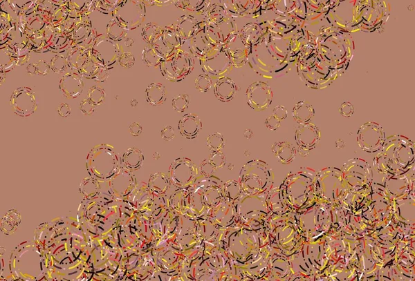 浅粉色 黄色矢量图案与球体 用模糊的雨滴闪烁着抽象的图解 水的形态 — 图库矢量图片