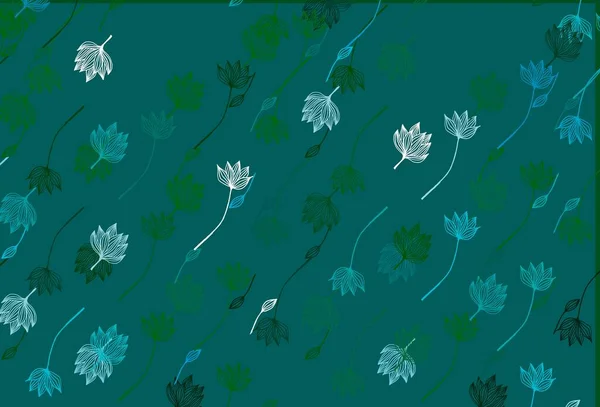 Jasnoniebieski Zielony Wektor Ręcznie Malowane Tło Niejasna Abstrakcyjna Ilustracja Liśćmi — Wektor stockowy