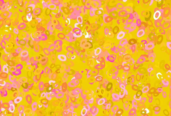 Világos Rózsaszín Sárga Vektor Textúra Korongokkal Csillogó Absztrakt Illusztráció Elmosódott — Stock Vector