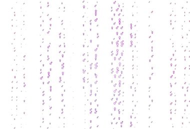 Açık mor vektör dokusu, erkek ve kadın ikonlarıyla. Modern soyut illüstrasyon, gradyan erkek, kadın işaretleri. Fasion dergileri için şablon.