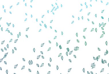Açık mavi, yeşil vektör çizim örtüsü. Yaprakları karalama tarzında renkli ve soyut çizimler. Boyama kitapları ve çocuklar için sayfalar.