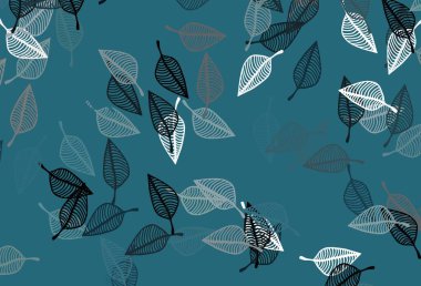 Açık mavi vektör karalama arkaplanı. Doğal yaprağı olan zarif, parlak bir illüstrasyon. Cep telefonlarının arkaplan şablonu.