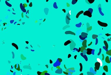 Koyu mavi, soyut şekilli kırmızı vektör arkaplan. Renkli rastgele şekillerle modern soyut illüstrasyon. Bir cep telefonu için arka plan.