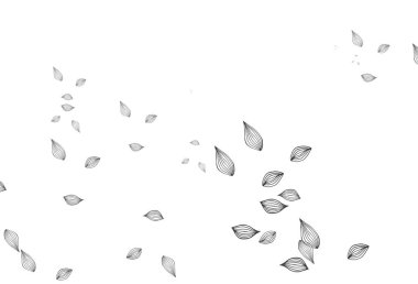 Light Silver, gri vektör karalama arkaplanı. Yapraklarla gösterişli soyut çizimler. Marka kitabı için desen.