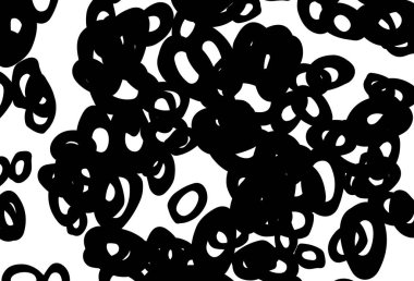 Dairesel şekilli siyah ve beyaz vektör düzeni. Parlak renkli soyut çemberlerin olduğu bir resim. Marka kitabınız için şablon.