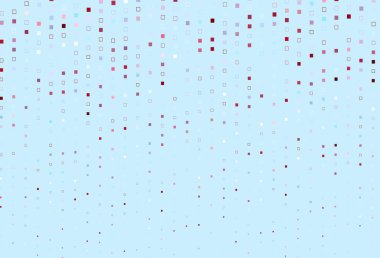 Açık mavi, kristalli, dikdörtgenli kırmızı vektör deseni. Renkli dikdörtgenlerle modern soyut çizimler. Reklamlar için desen.