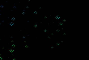 Koyu mavi, düz çizgileri olan yeşil vektör düzeni. Dar çizgileri olan parlak renkli çizimler. Reklamınız, posteriniz, afişiniz için en iyi tasarım.