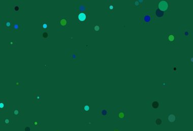 Açık mavi, baloncuklu sarı vektör arkaplan. Soyut arka planda bulanık kabarcıklar ve renkli gradyan. Suyun deseni, yağmur damlaları.