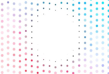 Açık mavi, daireli kırmızı vektör şablonu. Doğa tarzında renkli baloncuklu soyut illüstrasyon. Reklamlar, broşürler için desen.