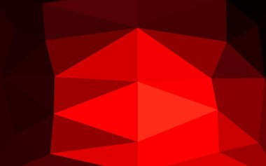 Açık kırmızı vektör düşük polimerli doku. Parlak vektör bulanık üçgen dokusu. Soyut ve gradyan renkte renkli çizimler. İşiniz için yepyeni bir tasarım..