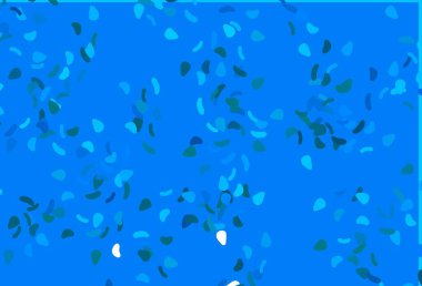 Kaotik şekilli açık mavi vektör deseni. Rastgele şekillerle soyut tarzda dekoratif tasarım. Duvar kağıtları için zarif tasarım.