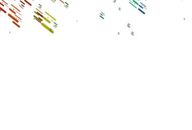 Hafif çokrenkli, dar çizgileri olan gökkuşağı vektör deseni. Sopalı modern geometrik soyut çizim. TV reklamları için arkaplan.