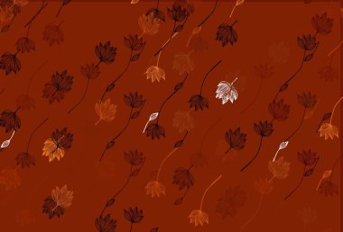 Açık Turuncu vektör çizim kalıbı. Rengarenk yapraklı doğal bir desen. Marka kitabınız için yeni şablon.