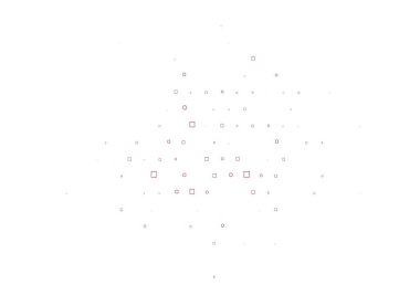 Lekeli açık kırmızı vektör şablonu, dikdörtgenler. Renkli daireler, dikdörtgenler ile soyut arkaplan. Posterler, afişler için tasarım.