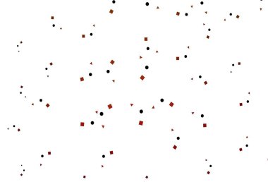 Açık yeşil, kırmızı vektör dokusunda daireler ve küplerle. Soyut tarzda dekoratif tasarım, çizgiler, noktalar, küplerle. Reklamlar için desen.