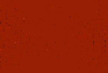 Matematik sembollü hafif turuncu vektör şablonu. Soyut şablonun üzerinde sayısal semboller olan illüstrasyon. Reklamlar, posterler, kitap afişleri için desen.