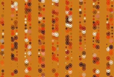 Açık kırmızı, güzel kar taneleriyle kaplı sarı vektör. Yılbaşı tarzında parlak renkli resimli kar. Bu kalıp yeni web siteleri için kullanılabilir.