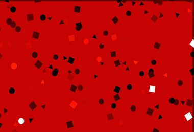 Dairesel olarak açık kırmızı vektör deseni. Renkli daireler, üçgenler, dikdörtgenler. İş ilanınız için akıllı tasarım.