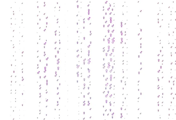 Светло Фиолетовая Векторная Текстура Мужскими Женскими Иконами Современная Абстрактная Иллюстрация — стоковый вектор