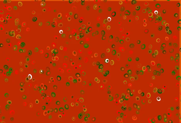 Ljusgrön Röd Vektor Mönster Med Sfärer Vacker Färgad Illustration Med — Stock vektor