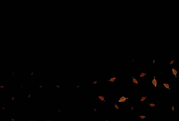 ダークオレンジベクトルのスケッチテクスチャ ナチュラルスタイルの葉を持つエレガントな明るいイラスト あなたのビジネスデザインのための真新しいスタイル — ストックベクタ