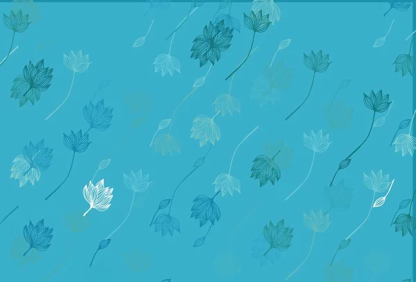 Hellblauer Vektor Doodle Cover Kreative Illustration Einfachen Stil Mit Blättern — Stockvektor