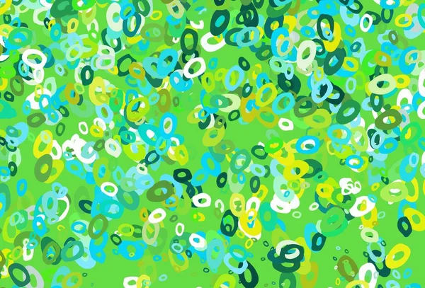 Light Green Yellow Vector Pattern Spheres Glitter Abstract Illustration Blurred — Stock Vector
