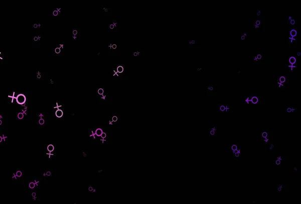 Dark Purple Vector Template Man Woman Symbols Gradient Isolated Colorful — Διανυσματικό Αρχείο
