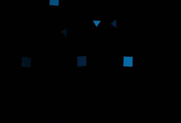 다각형 스타일의 어두운 Blue 직선들 큐브들로 이루어진 추상화 그림을 소책자 — 스톡 벡터