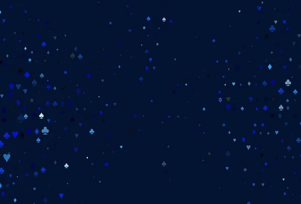 Светло Синий Векторный Узор Символом Карты Иллюстрация Набором Червей Пик — стоковый вектор