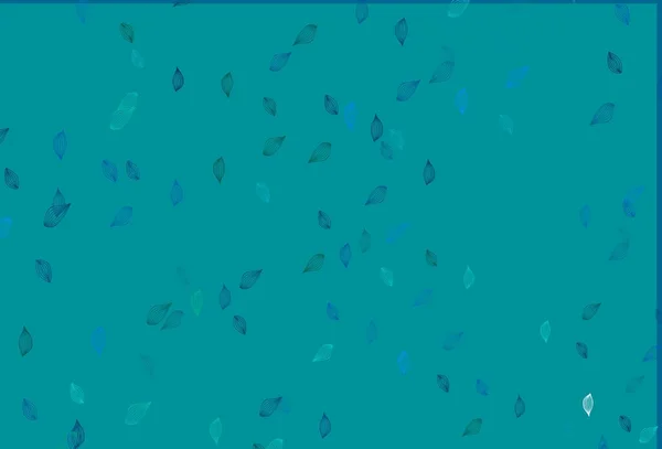 Ανοιχτό Μπλε Πράσινο Διάνυσμα Doodle Υφή Αφηρημένα Φύλλα Κλίση Απλό — Διανυσματικό Αρχείο