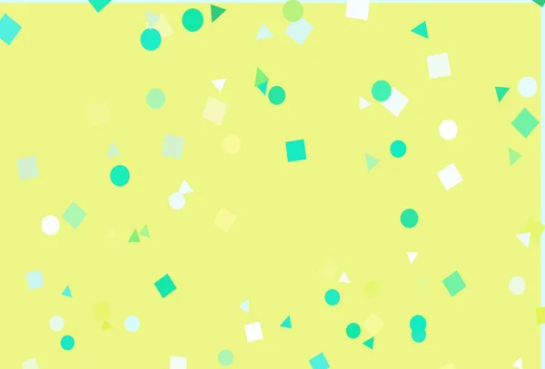 Hellblaue Gelbe Vektorschablone Mit Kristallen Kreisen Quadraten Illustration Mit Bunten — Stockvektor