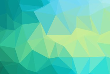 Açık yeşil, sarı vektör bulanık üçgen şablonu. Gıcır gıcır rengarenk bir illüstrasyon. İş tasarımınız için tamamen yeni bir şablon.