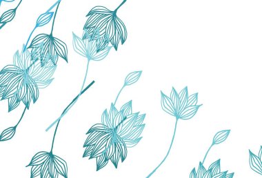 Hafif BLUE vektör çizim arkaplanı. Yaprakları karalama tarzında parlak renkli bir illüstrasyon. Marka kitabınız için yeni şablon.