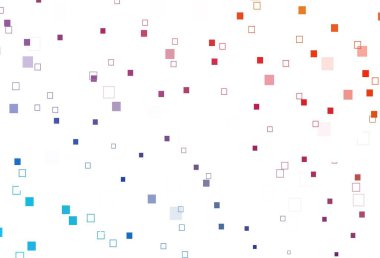 Açık mavi, kristalli, dikdörtgenli kırmızı vektör deseni. Renkli dikdörtgenlerle modern soyut çizimler. İş broşürleri, broşürler için desen.