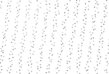 Müzik sembollü soyut vektör arkaplanı. Soyut tarzda dekoratif tasarım ve müzik şekilleri. Fasion dergileri için şablon. 